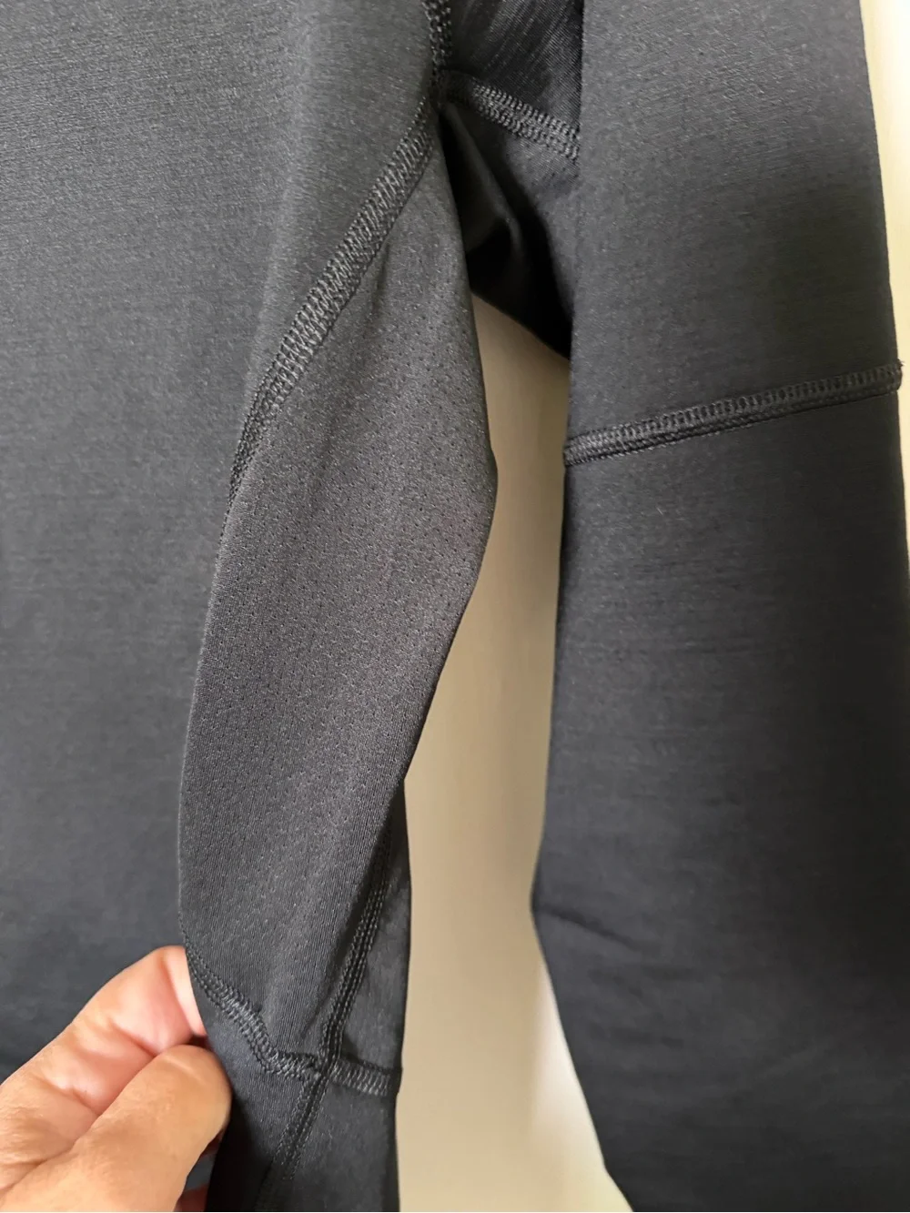 Nike Long-Sleeve Performance Crew in Charcoal with White Swoosh